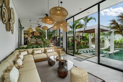 Day, View (from property/room), Living room, Seating area, Pool view, Swimming pool