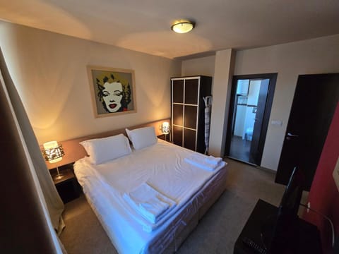 Bed, Photo of the whole room, Bedroom, towels, wardrobe