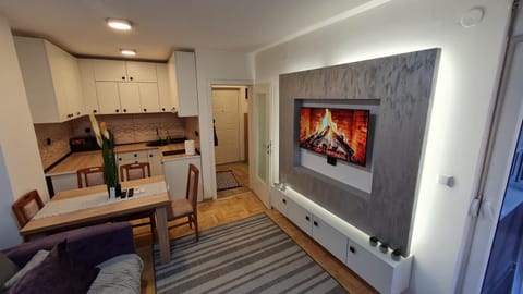 TV and multimedia, Kitchen or kitchenette, Living room, Seating area, Dining area