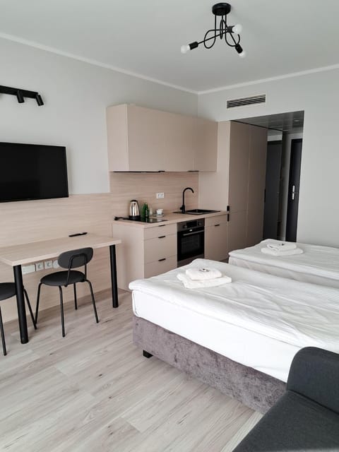 Bed, Kitchen or kitchenette, Photo of the whole room, stove