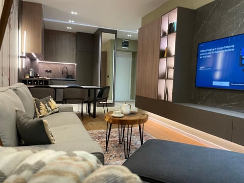 TV and multimedia, Kitchen or kitchenette, Living room, Seating area, Dining area