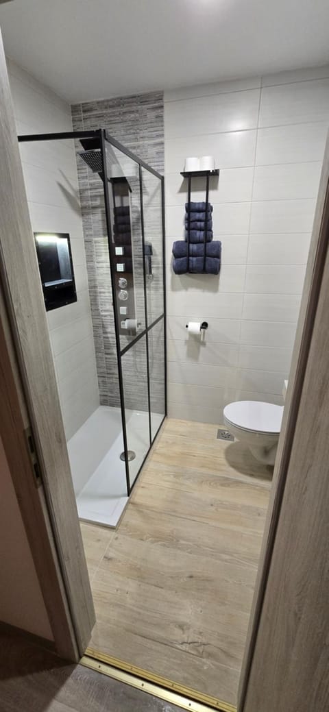 Shower, Toilet, Bathroom, towels