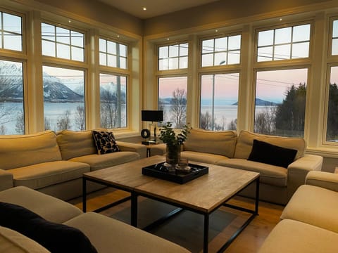 Living room, Seating area, Sea view