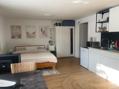 Bed, Kitchen or kitchenette, Photo of the whole room, wardrobe