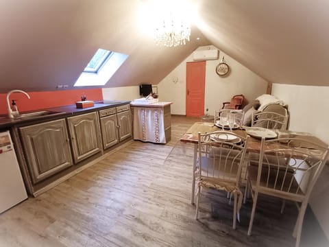 Living room, kitchen