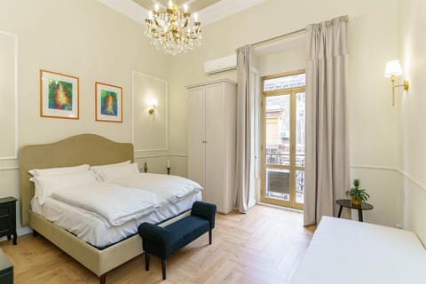 Bed, Photo of the whole room, Bedroom, towels, air conditioner