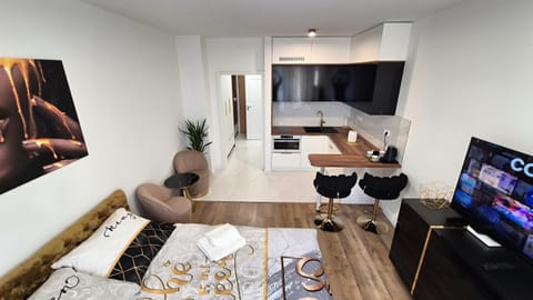 Kitchen or kitchenette, Living room, Dining area, Bedroom