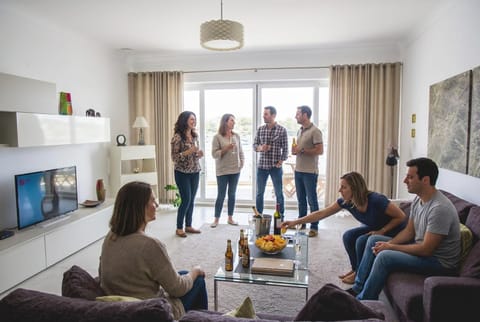 People, TV and multimedia, Seating area, Food, Drinks, group of guests