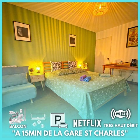 Bed, Living room, Dining area, Bedroom, Text overlay, cot, flat iron