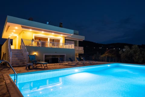 Night, Pool view, Swimming pool