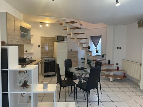 Kitchen or kitchenette, Dining area, microwave, oven, stove