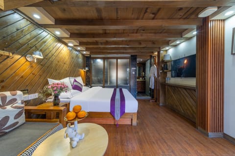 Bed, TV and multimedia, Living room, Photo of the whole room, Seating area, Bedroom