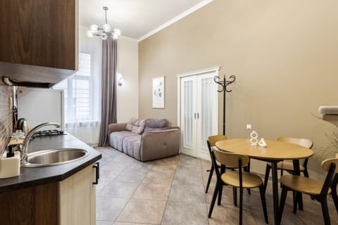 Kitchen or kitchenette, Living room, Dining area