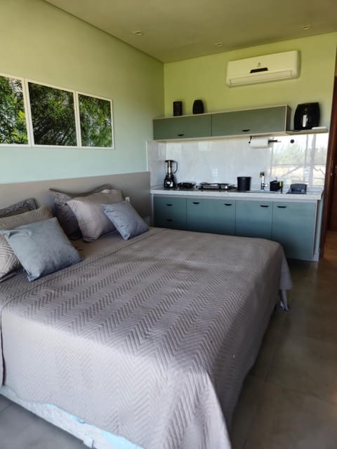 Bed, Kitchen or kitchenette, Photo of the whole room, Decorative detail, Dining area, Bedroom, minibar, stove, air conditioner