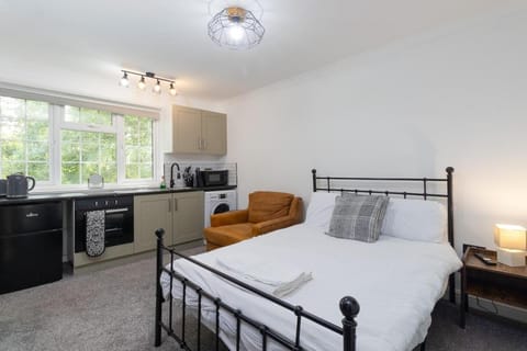 Bed, Coffee/tea facilities, Kitchen or kitchenette, Photo of the whole room, Bedroom, oven, stove, toaster