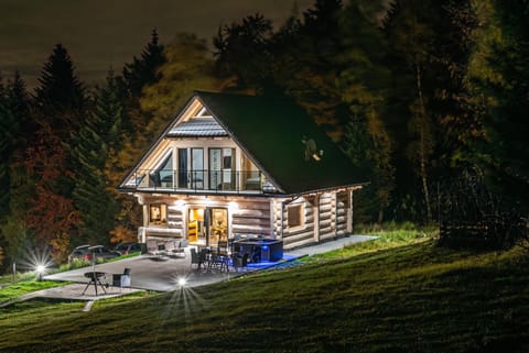 Property building, Night, Garden