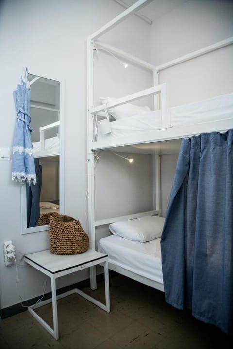 Bed, Photo of the whole room, Bedroom, bunk bed, towels, air conditioner