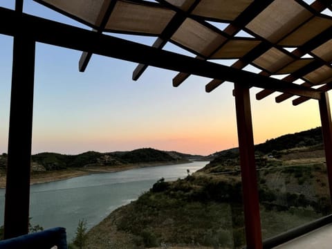 Day, Natural landscape, View (from property/room), Balcony/Terrace, Lake view, Mountain view, River view, Sunset