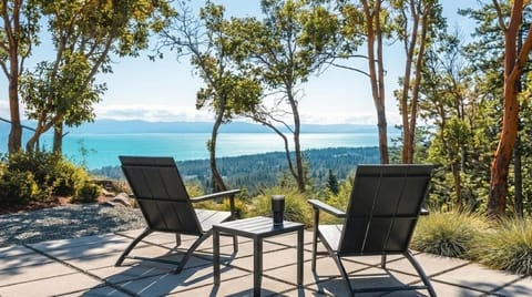 Patio, Natural landscape, View (from property/room), Balcony/Terrace, Seating area, Mountain view, Sea view