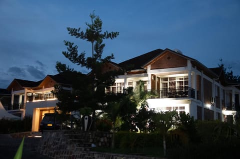Property building, Night, Garden