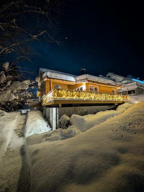 Property building, Night, Winter