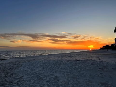 Beach, Sea view, Sunset