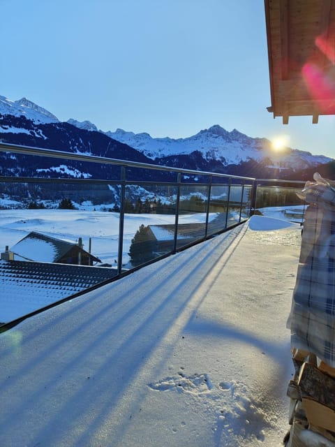 Day, Natural landscape, Winter, Balcony/Terrace, Mountain view, Sunrise, Sunset