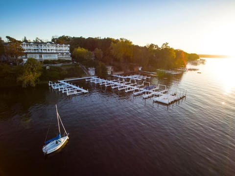 Natural landscape, Bird's eye view, Lake view, Sunset