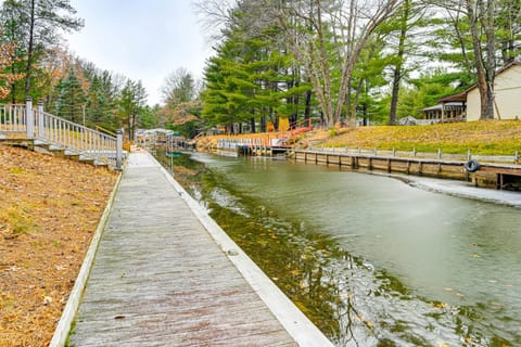 Canal-Front Cabin Dock and Fire Pit in New Lisbon Cabin in Wisconsin