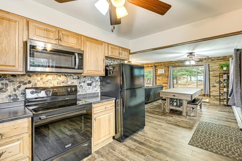 Canal-Front Cabin Dock and Fire Pit in New Lisbon Cabin in Wisconsin