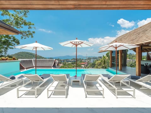 Patio, Day, Natural landscape, Mountain view, Pool view, Swimming pool, sunbed