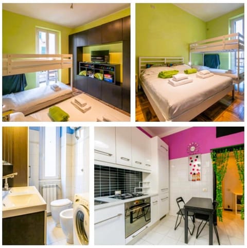 Bed, Bathroom, Kitchen or kitchenette, Dining area