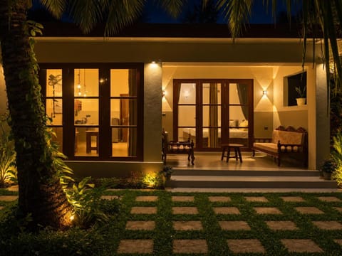 Property building, Patio, Night, View (from property/room), Balcony/Terrace, Garden view