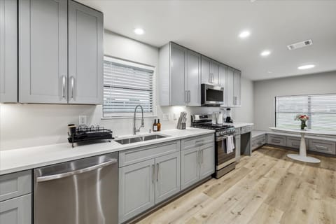 Kitchen or kitchenette, dishwasher, stove, kitchen