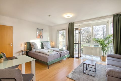 Bed, Living room, Photo of the whole room, Seating area, Bedroom