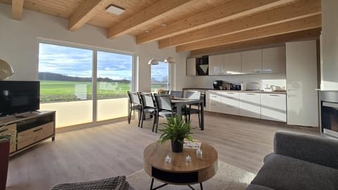 TV and multimedia, Kitchen or kitchenette, Living room, Seating area, Dining area