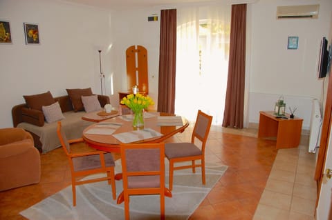 Living room, Seating area, Dining area, air conditioner