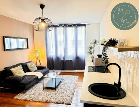 Living room, kitchen