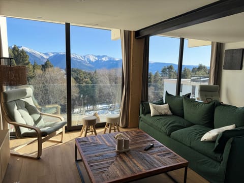 Natural landscape, Living room, Seating area, Mountain view