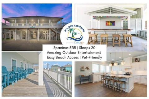 Gorgeous 5BR Sleeps 20 Great OutDoor Entertainment - Diamond in the Dunes House in Bolivar Peninsula