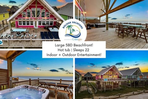 Flamingo - A Large 5BD Beachfront, Hot Tub with Indoor and Outdoor Entertainment House in Bolivar Peninsula