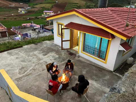 Property building, BBQ facilities, group of guests
