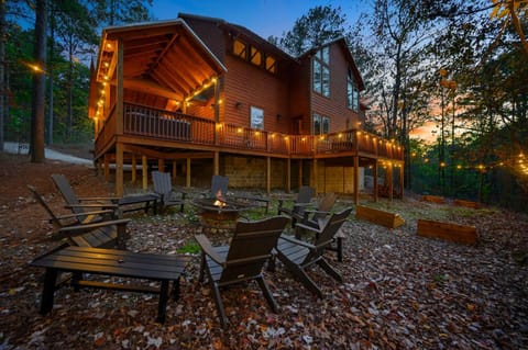 Property building, Patio, Night, Natural landscape, Seating area