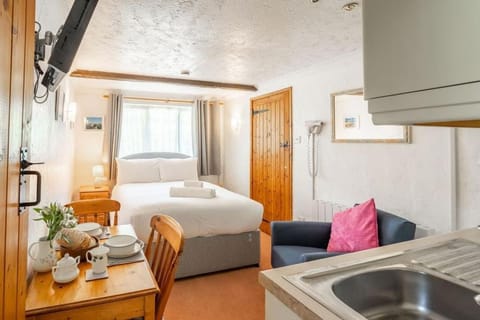 Bed, TV and multimedia, Kitchen or kitchenette, Photo of the whole room, Dining area, Bedroom