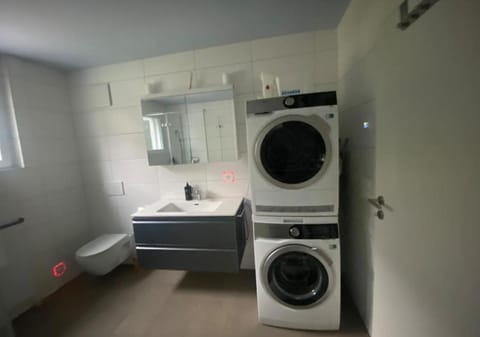 Bathroom, washing machine, dryer