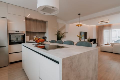 Kitchen or kitchenette, oven, stove