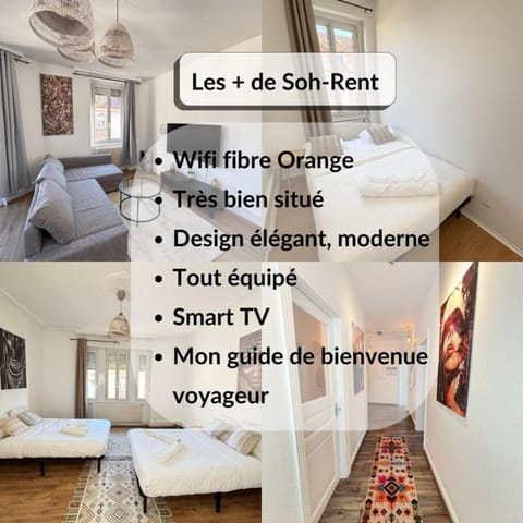 Soh Rent appartement Cozy proche Strasbourg - 4p - TV - wifi - Balcon Apartment in Strasbourg