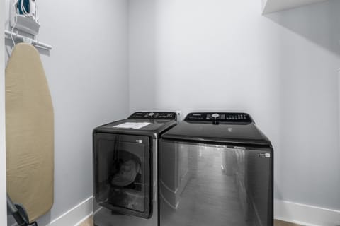 flat iron, washing machine, dryer