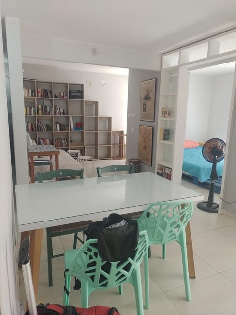 Library, Living room, Dining area