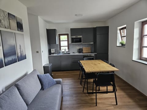 Kitchen or kitchenette, Living room, Dining area